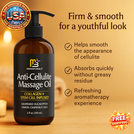 Firming Body Massage Oil with Collagen & Stem Cell - 8 Fl Oz