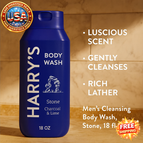 Harry's Men's Cleansing Body Wash, Stone, 18 fl oz