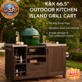 K&K 66.5" Outdoor Kitchen Island for Big Green Egg Grills