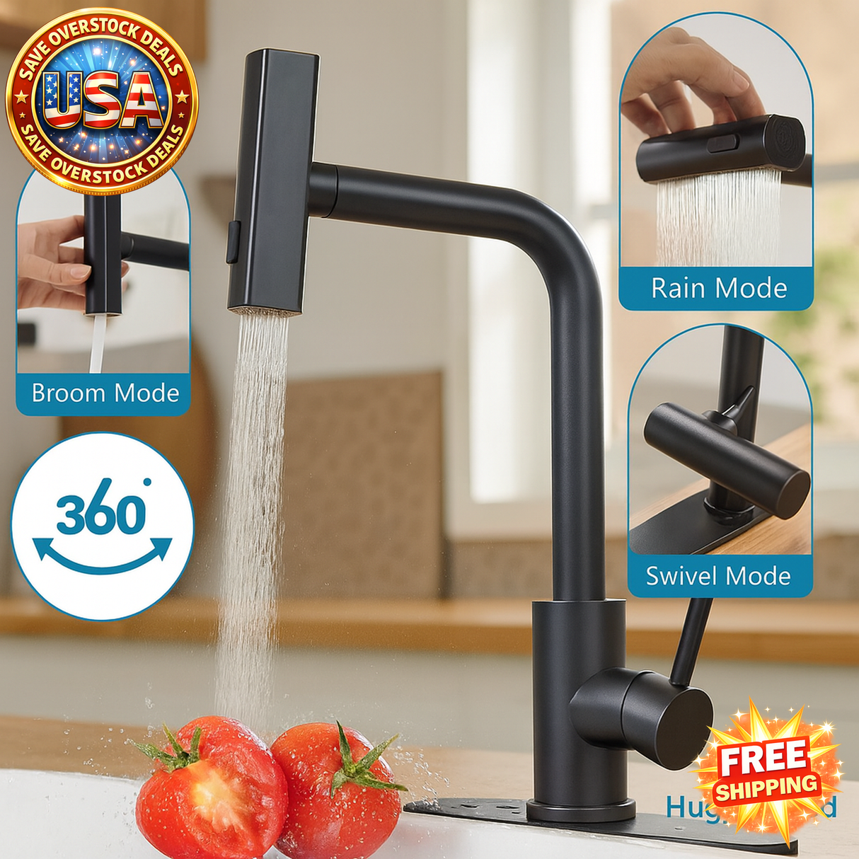 Pull Down Sprayer Kitchen Faucet, Oil Rubbed Bronze