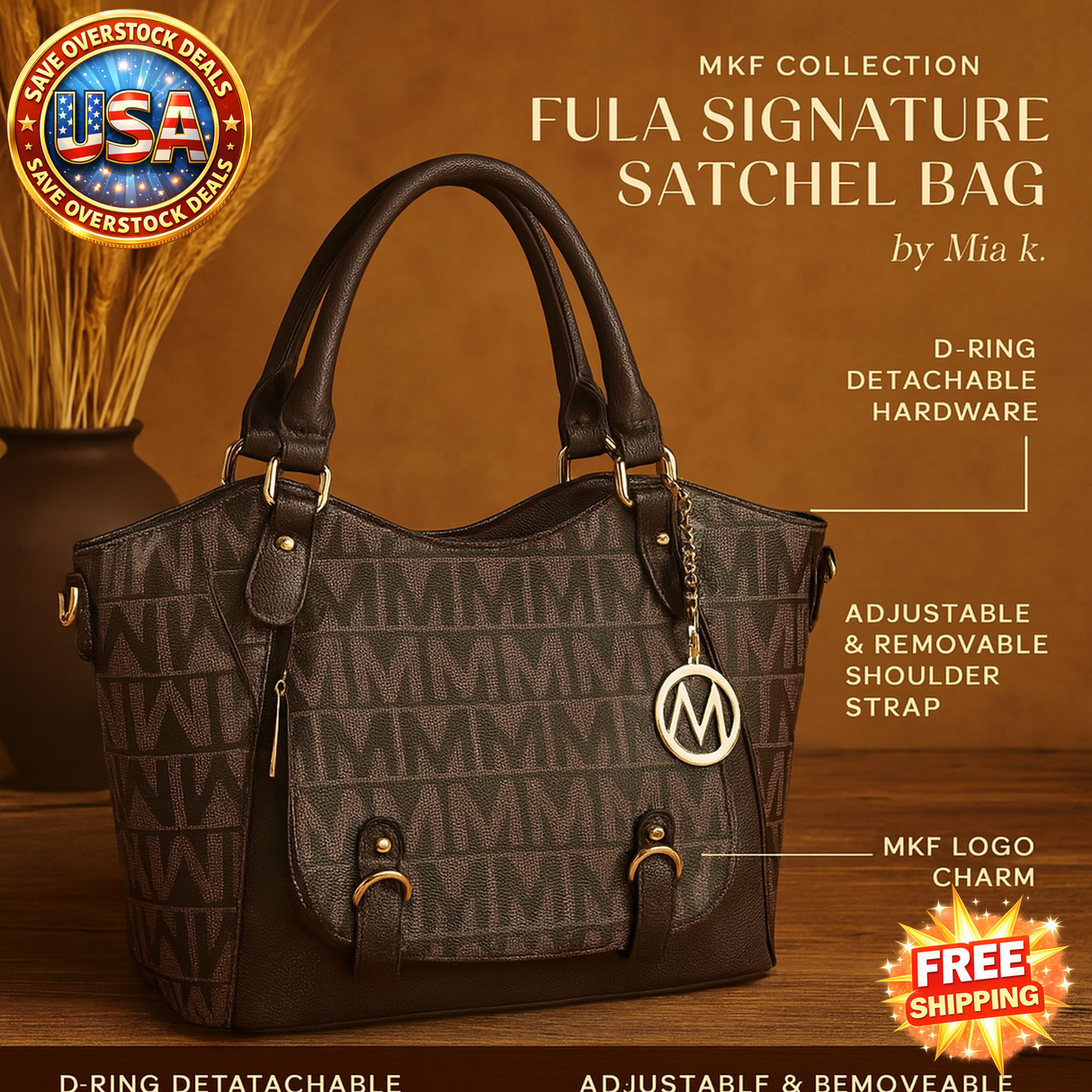 MKF Collection Fula Satchel Bag by Mia K - Signature Style