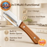 2 in 1 Stainless Steel Vegetable Peeler with Wooden Handle