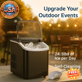 Portable Ice Maker, 9 Bullet Ice in 6 Mins, Self-Cleaning