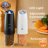 Rechargeable Electric Salt and Pepper Grinder Set with LED