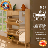Shoe Storage Cabinet with Flip Drawers and Adjustable Shelves