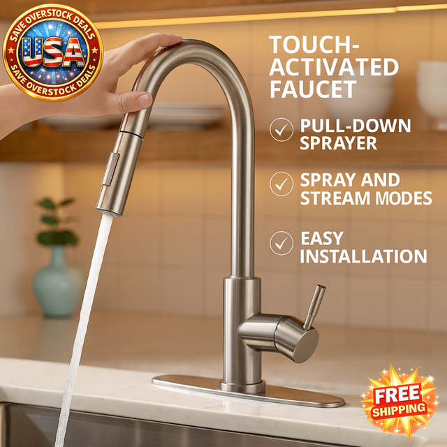 Touch Kitchen Faucet with Pull Down Sprayer Functionality