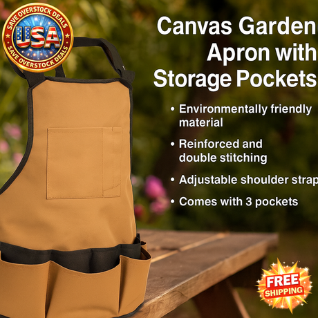 Canvas Garden Apron with Pockets for Tools and Crafts