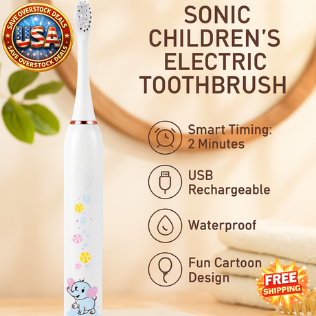 Sonic Electric Toothbrush for Kids 3-15 Years - Elephant