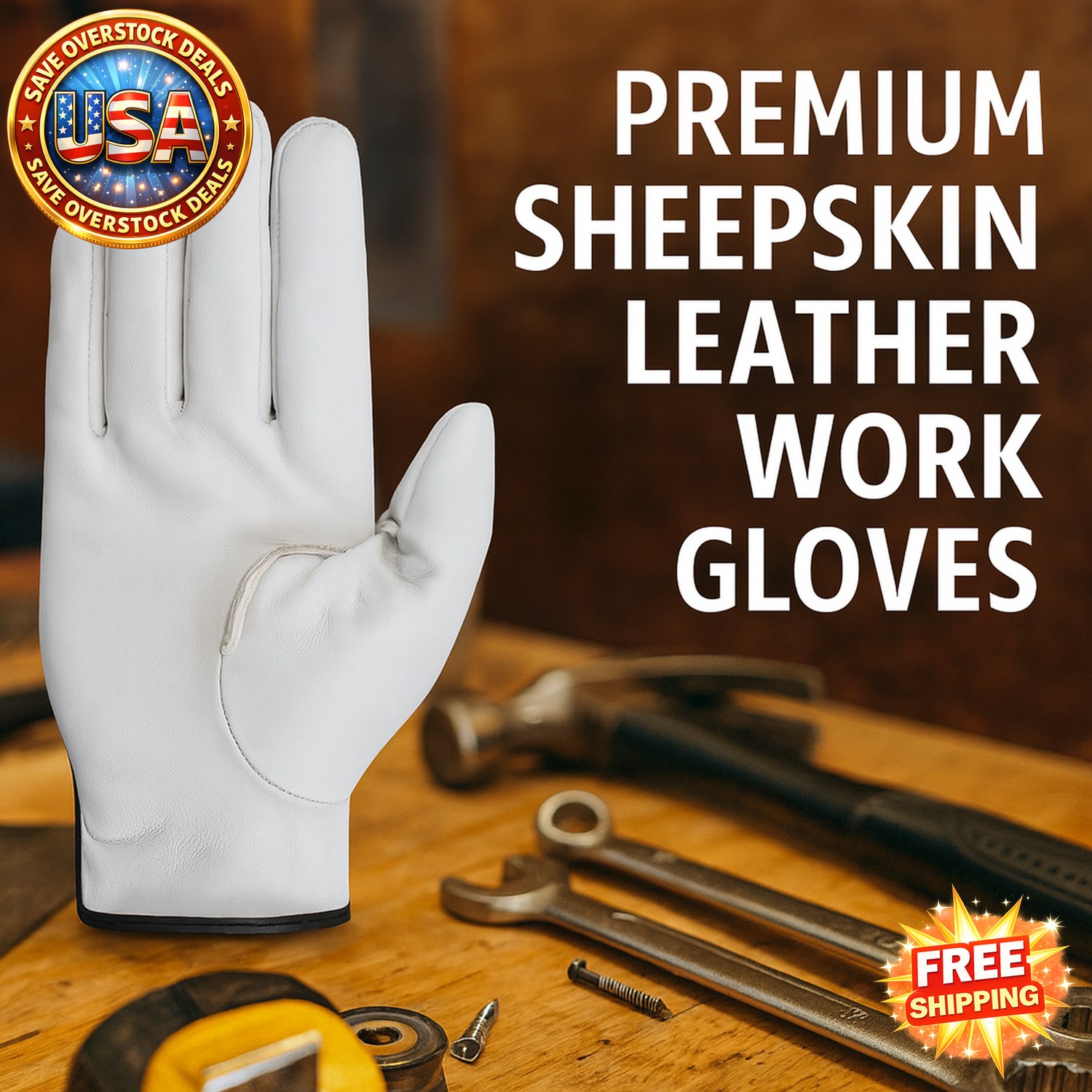 Sheepskin Leather Work Gloves for Welding and Gardening