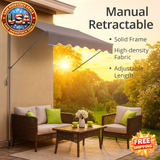 Manual Retractable Awning 78" Outdoor Sunshade Canopy