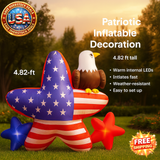 4.82 ft Patriotic Inflatable Decoration with LED Lights