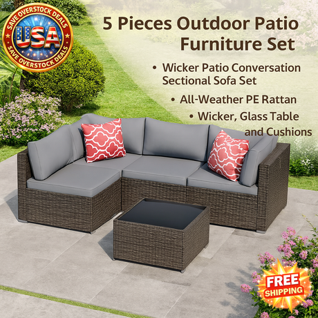 Outdoor Wicker Patio Furniture Set with Cushions
