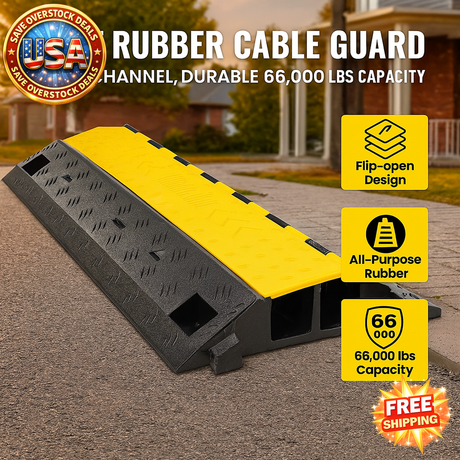 Rubber Cable Guard 5-Set, Dual-Channel, 66,000 lbs Capacity