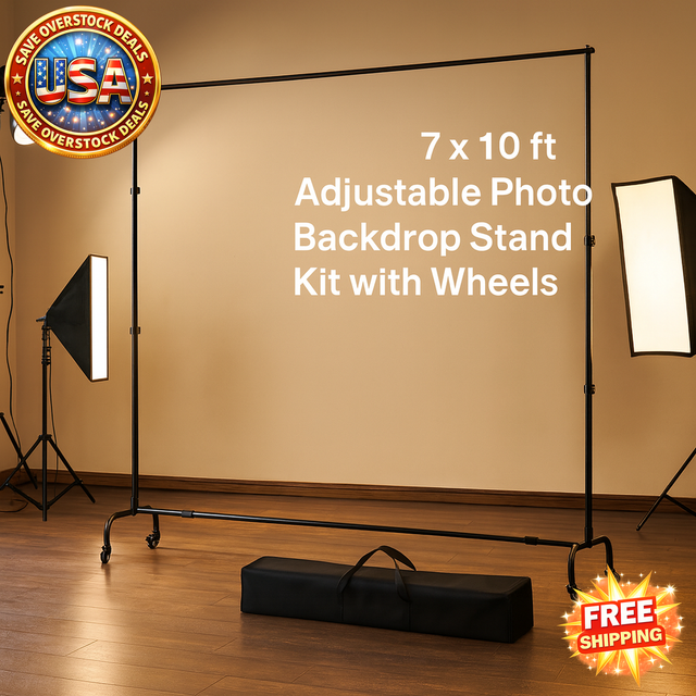 Adjustable Backdrop Stand with Wheels for Photo Studio