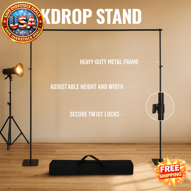 Adjustable Backdrop Stand Kit, 8.5 x 10 ft for Events