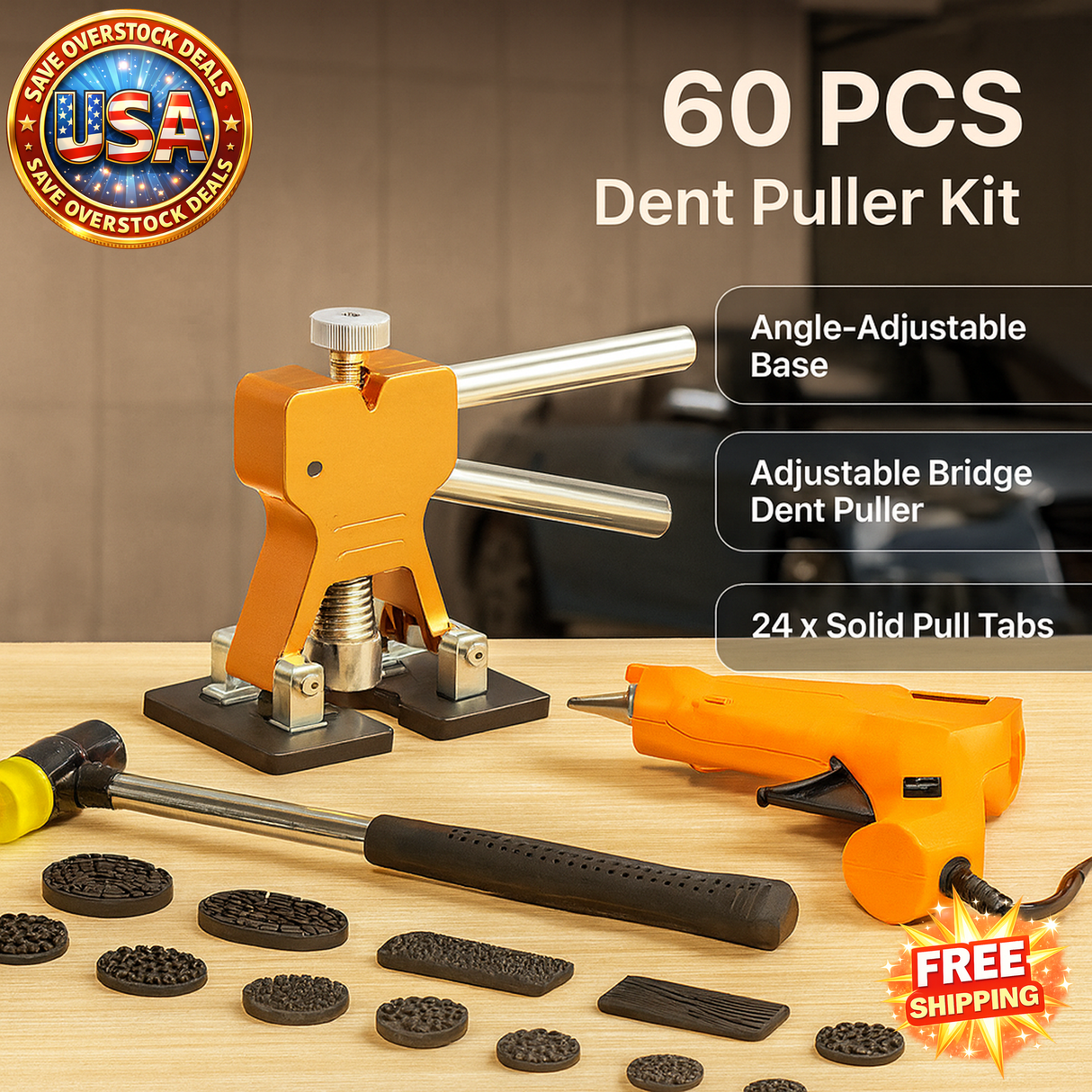 Dent Puller Kit - 60 PCS Paintless Dent Removal Tools