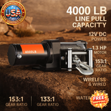 4000 lb Electric Winch for ATV/UTV with Wireless Control