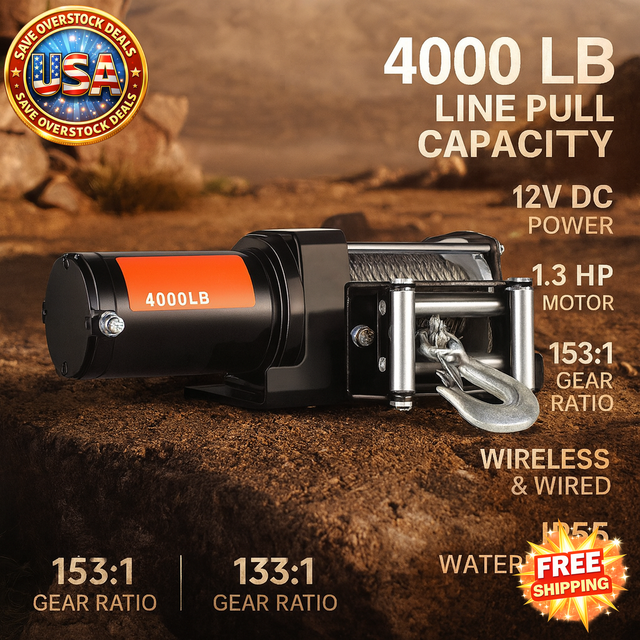 4000 lb Electric Winch for ATV/UTV with Wireless Control