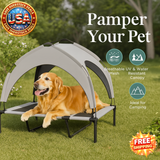Elevated Dog Bed with Canopy for Outdoor Comfort