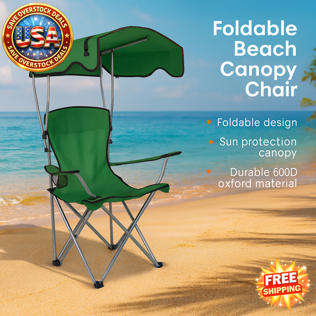 Foldable Canopy Chair with Sun Protection for Outdoor Use