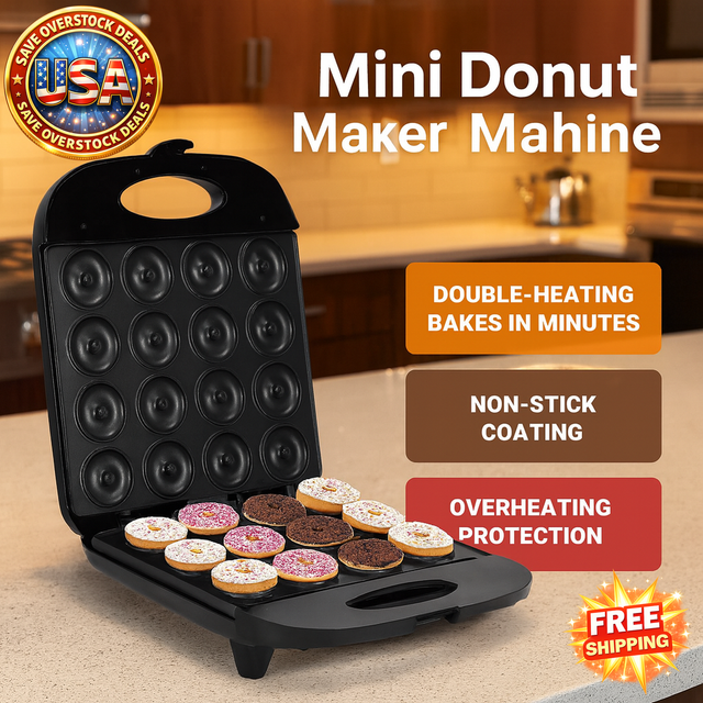 Mini Donut Maker Machine for Kids with Non-Stick Coating