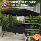 Outdoor 3-Seat Patio Swing Chair with Adjustable Canopy