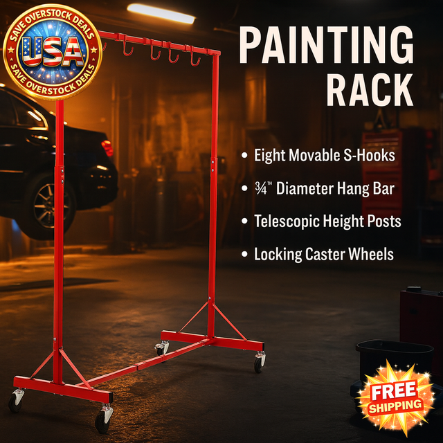 Adjustable Painting Rack with Wheels, 66 lbs Capacity