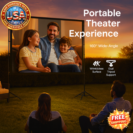 100 Inch Projector Screen with Stand for Home Theater