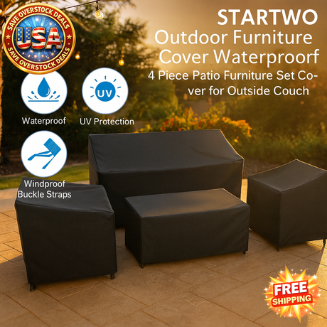 Waterproof Outdoor Furniture Cover Set, 4 Pieces