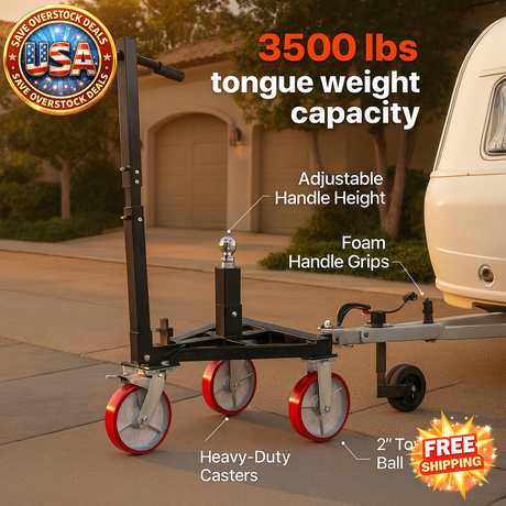Trailer Dolly with 3500lbs Capacity & Adjustable Height