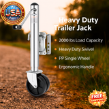 Heavy Duty Trailer Jack with Wheel, 2000 lbs Capacity