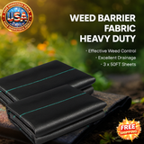 Heavy Duty Weed Barrier Fabric 3x50FT, 2 Packs