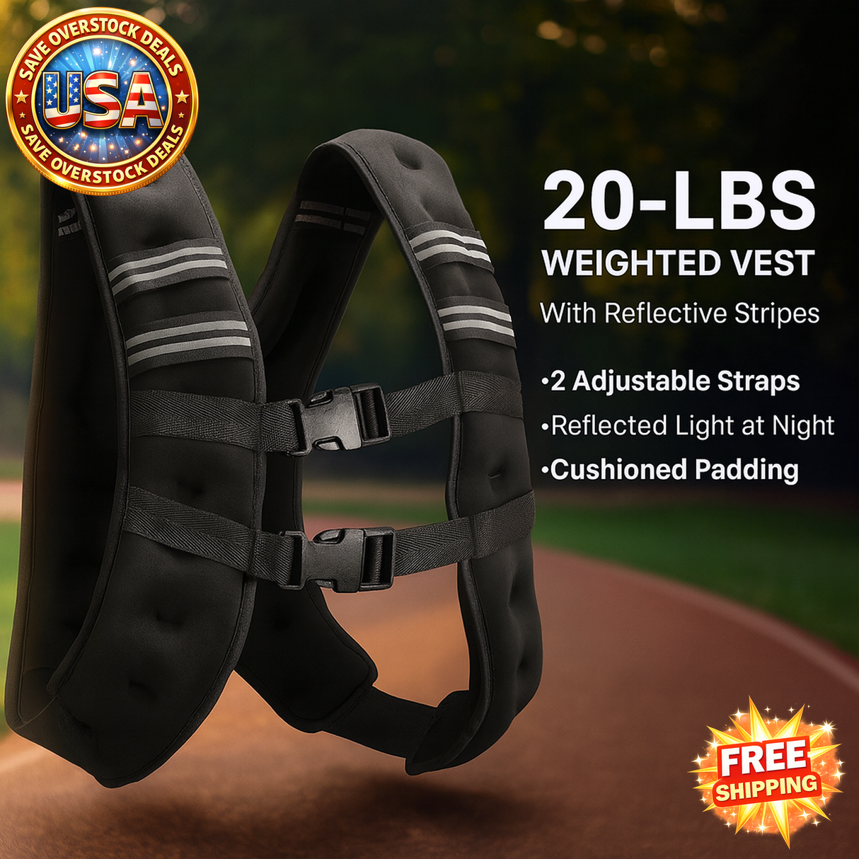 20 lbs Adjustable Weighted Vest for Strength Training