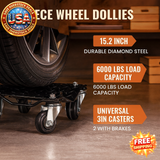 Wheel Dolly Set, 6000 lbs Heavy-Duty Car Tire Movers