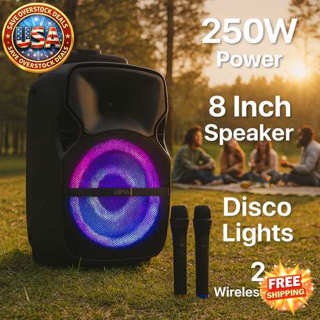 5 Core Bluetooth Party Speaker 250W with Disco Lights