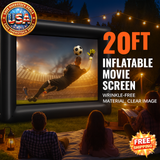 20FT Inflatable Movie Screen Outdoor - Durable Oxford Fabric with 350W Blower for Front and Rear Projection Fun