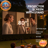 80 Inch Projector Screen with Stand for Home and Office