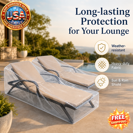 Waterproof Outdoor Chaise Lounge Covers - 2-Pack