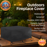 Waterproof Square Fireplace Cover 30"x30" for Outdoor Use