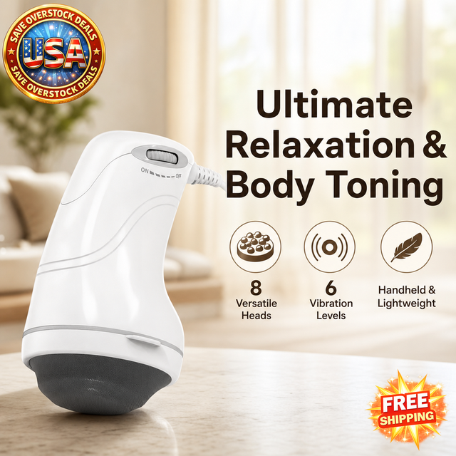 Handheld Body Massager with 8 Heads for Cellulite Relief