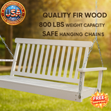 Wood Porch Swing with Armrests - 800 lbs Capacity