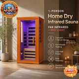 Home Dry Infrared Sauna for 1 Person with Red Light