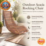 Outdoor Acacia Wood Rocking Chair with High Back Support