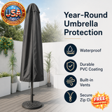 Patio Umbrella Cover - Waterproof, Durable with Vents