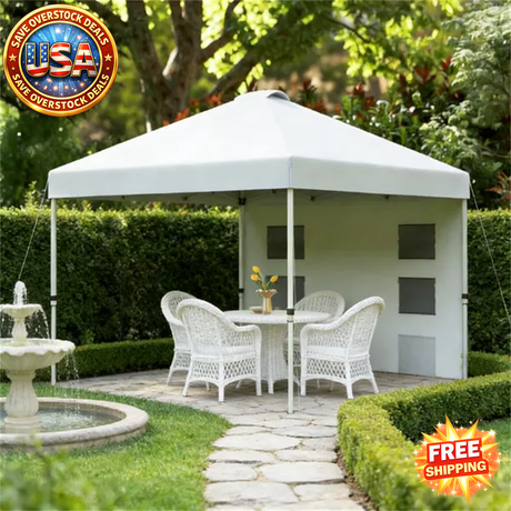 White Pop Up Canopy Tent with UV Protection and Vent