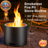 Smokeless Fire Pit Stove Bonfire - Portable Wood Burning