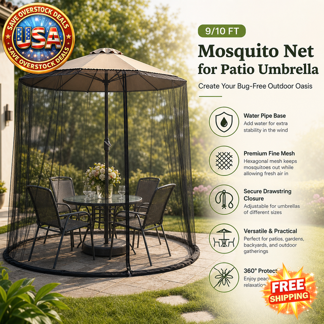 9/10 FT Mosquito Net for Patio Umbrella - Outdoor Screen