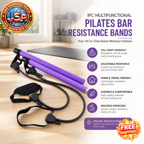 Multifunctional Resistance Band Bar for Home Fitness Pilates