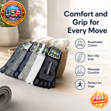 Breathable Cotton Pilates Yoga Socks for Men - Non-Slip Five-Toe Design