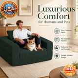 Compression Pet Sofa Bed for Adults & Pets, Corduroy